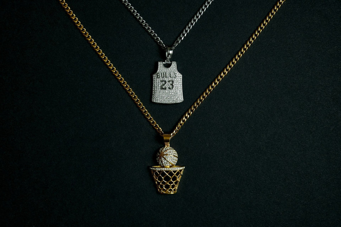 gold basketball necklace