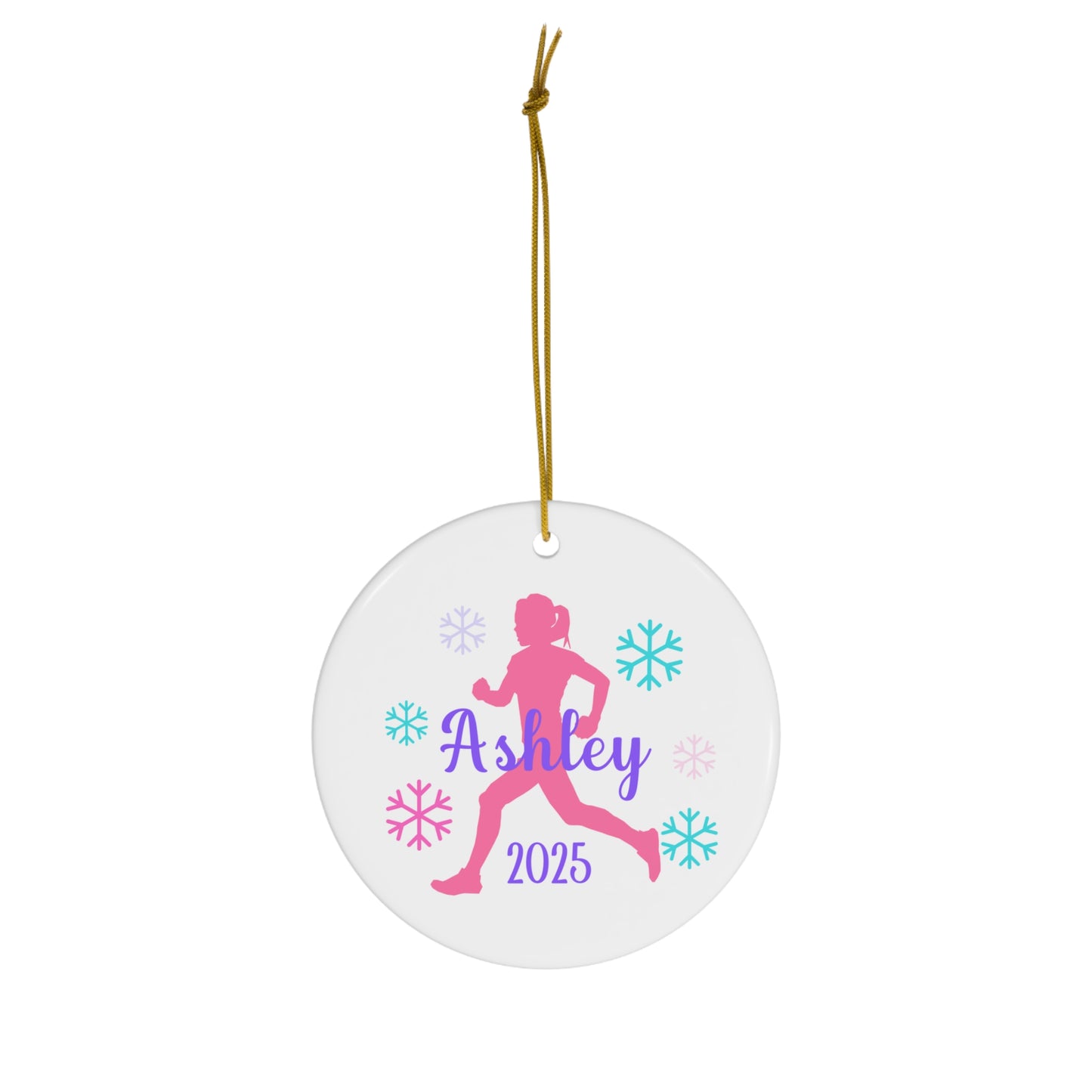 Runner Ornament, Personalized Runner Christmas Ornament, 2025 Ceramic Tree Ornament for Women, Gift for Mom, Wife, Grandma