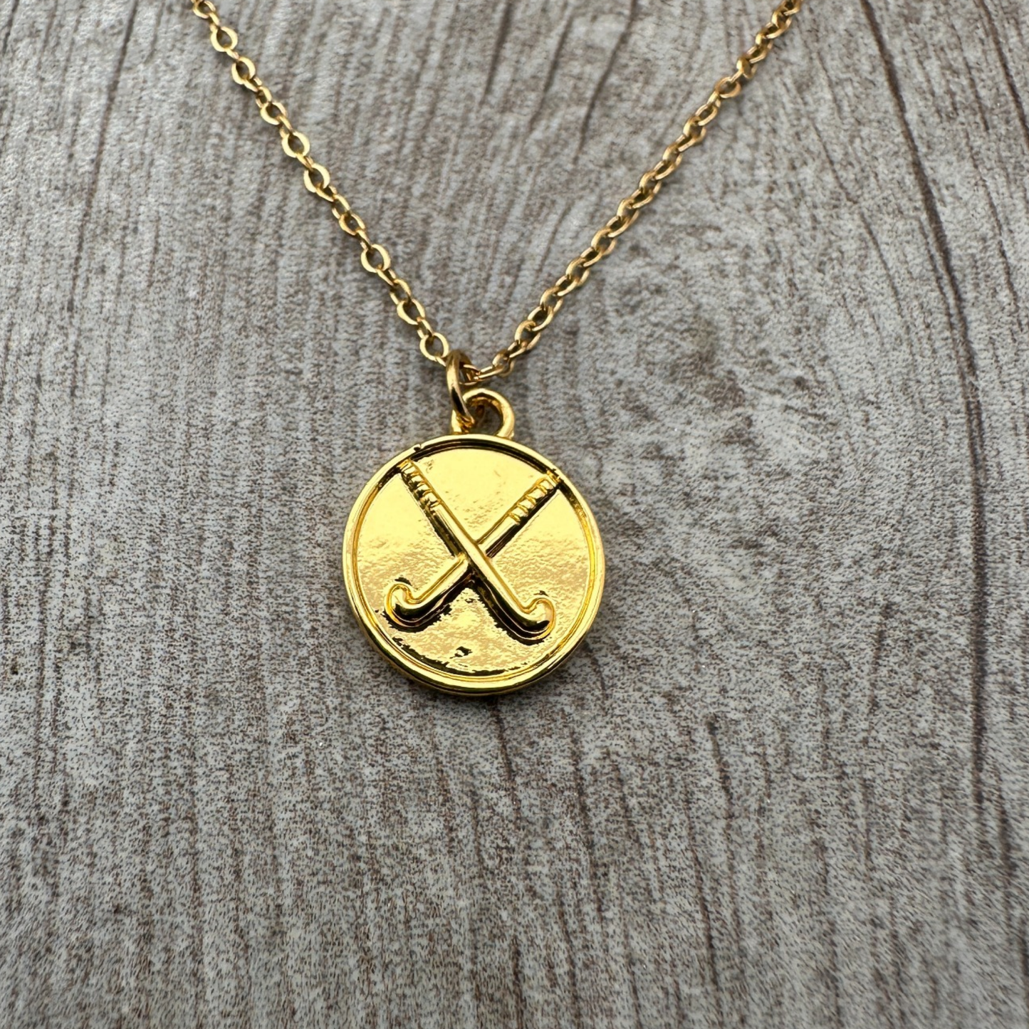 Field Hockey Round Necklace