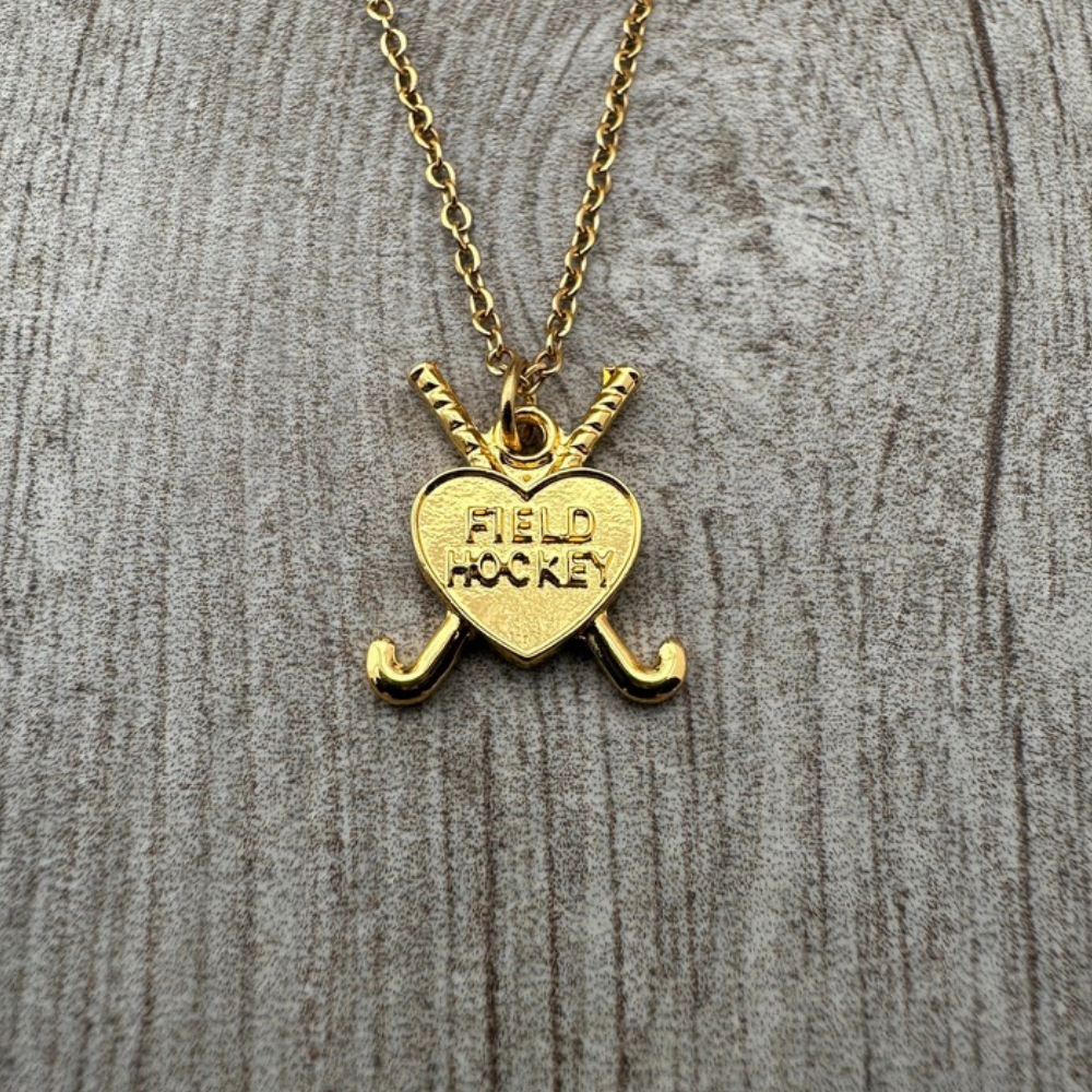 Field Hockey Heart & Sticks Necklace