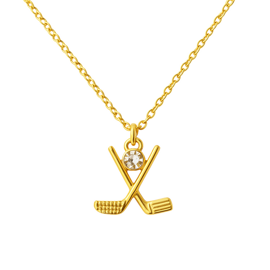Golf Club Rhinestone Charm Necklace