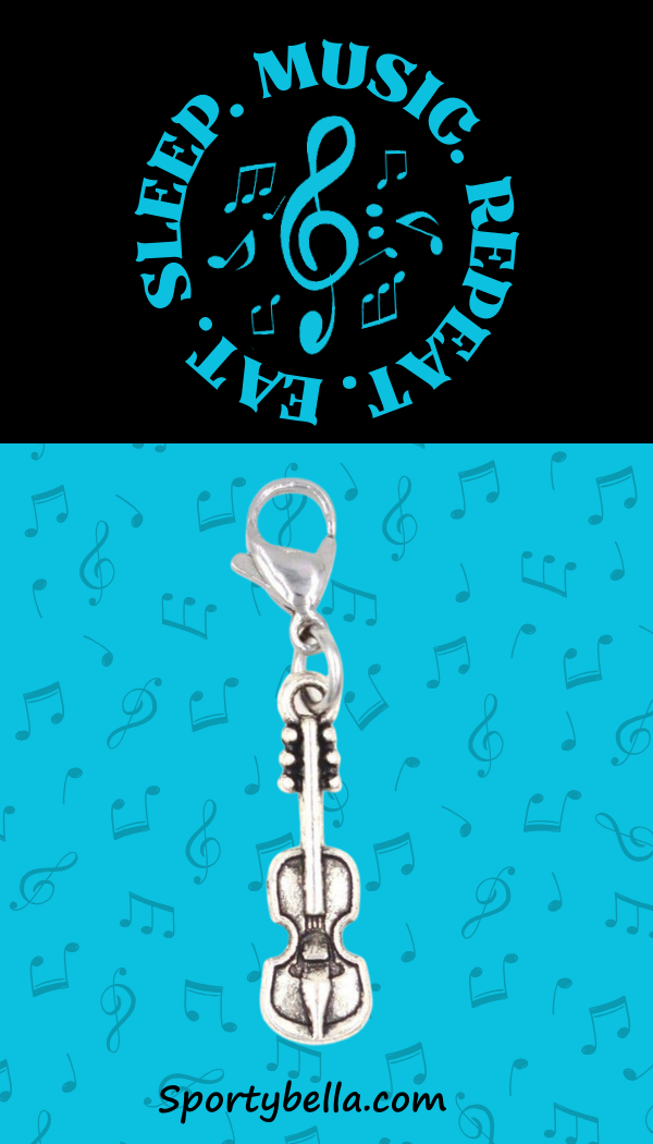 Violin Clip On Zipper Pull Charm
