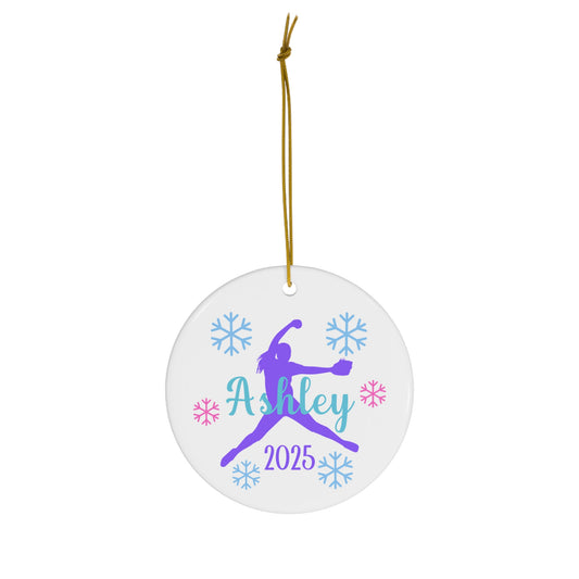 Personalized Softball Pitcher Ornament
