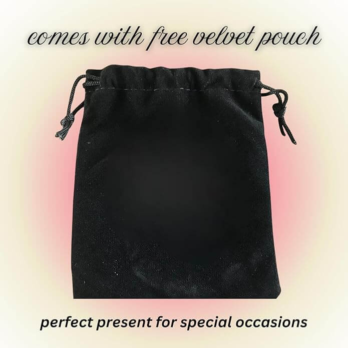 Free velvet pouch for lacrosse jewelry, perfect present for special occasions and keepsakes.