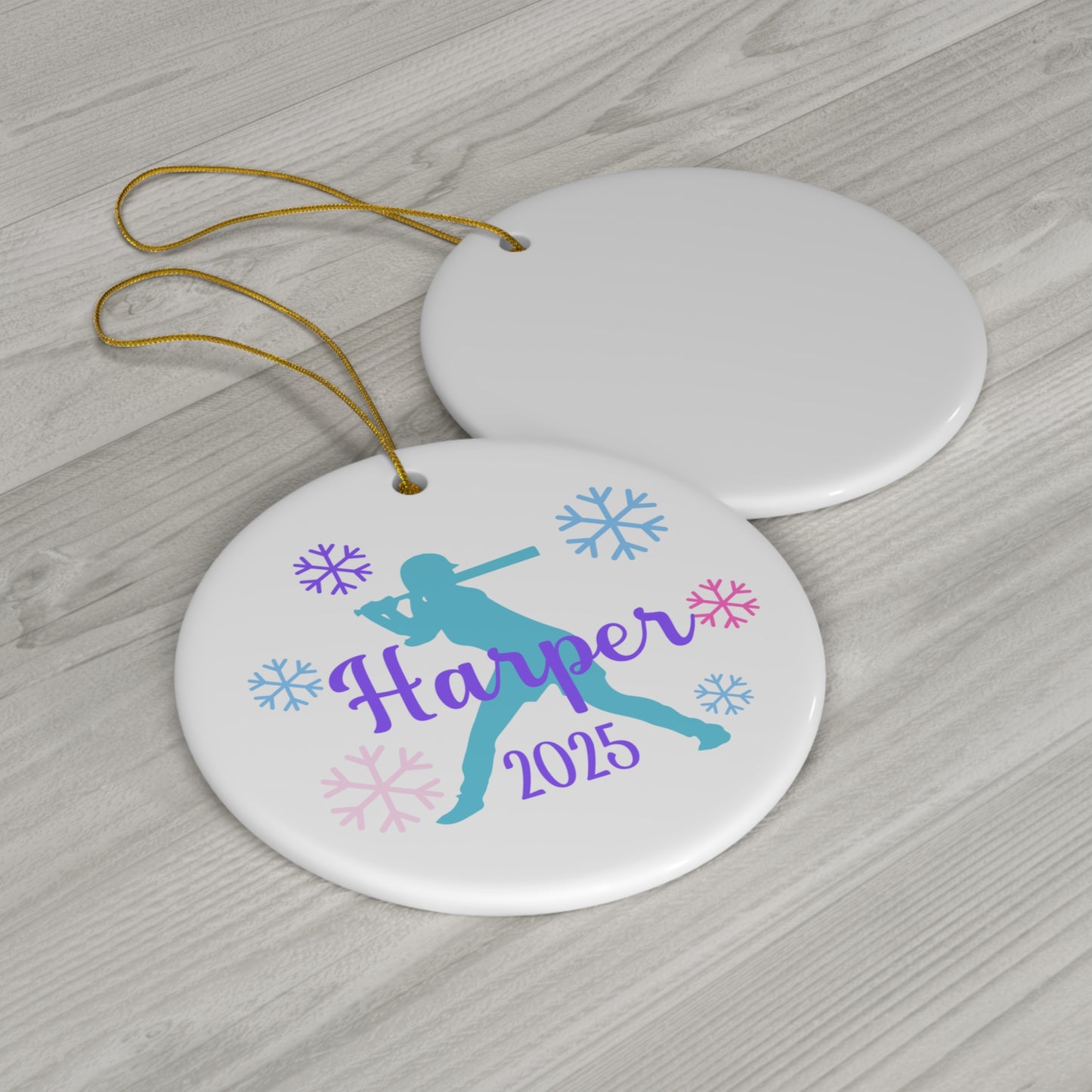 Softball Ornament, Personalized Softball Christmas Ornament, 2025 Ceramic Tree Ornament for Women, Gift for Mom, Wife, Grandma