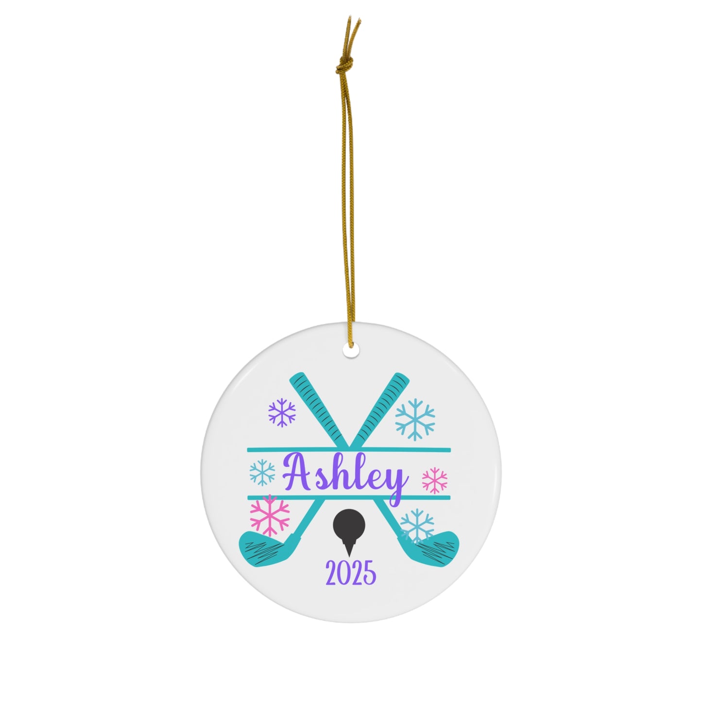 Personalized Girls Golf Christmas Ornament