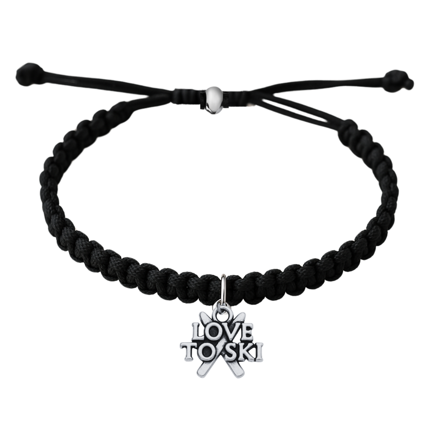 Ski Rope Bracelet – Adjustable Macramé Ski Charm Bracelet | Pick Color