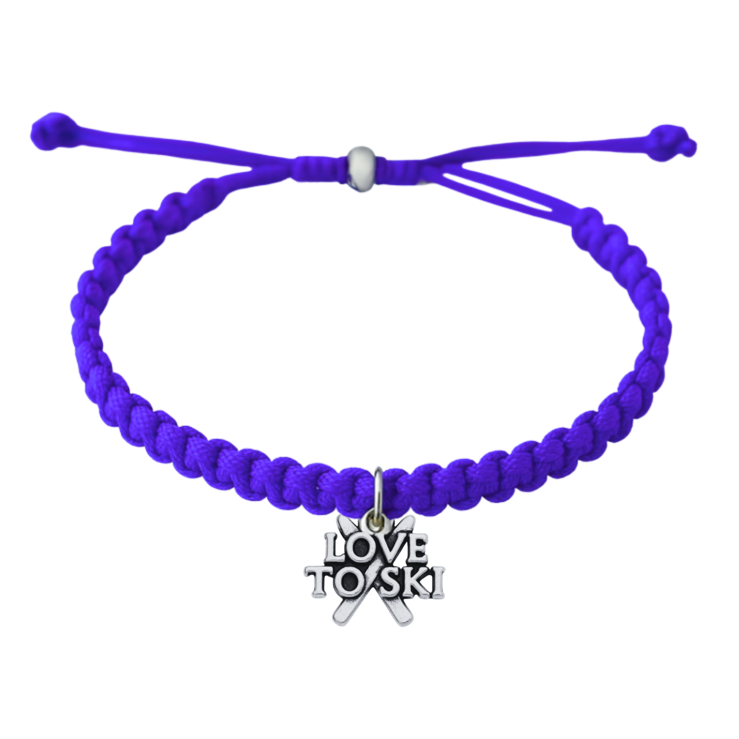 Ski Rope Bracelet – Adjustable Macramé Ski Charm Bracelet | Pick Color