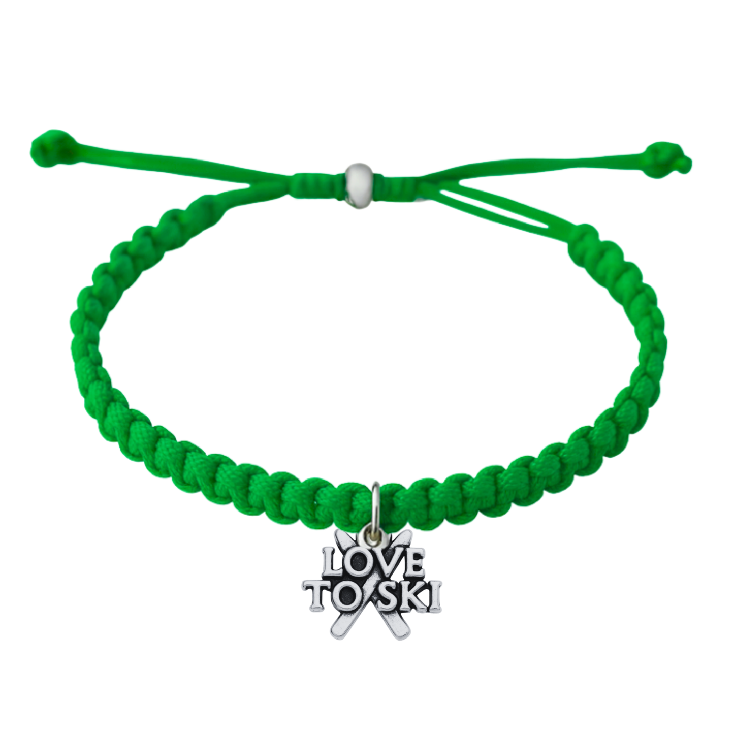 Ski Rope Bracelet – Adjustable Macramé Ski Charm Bracelet | Pick Color