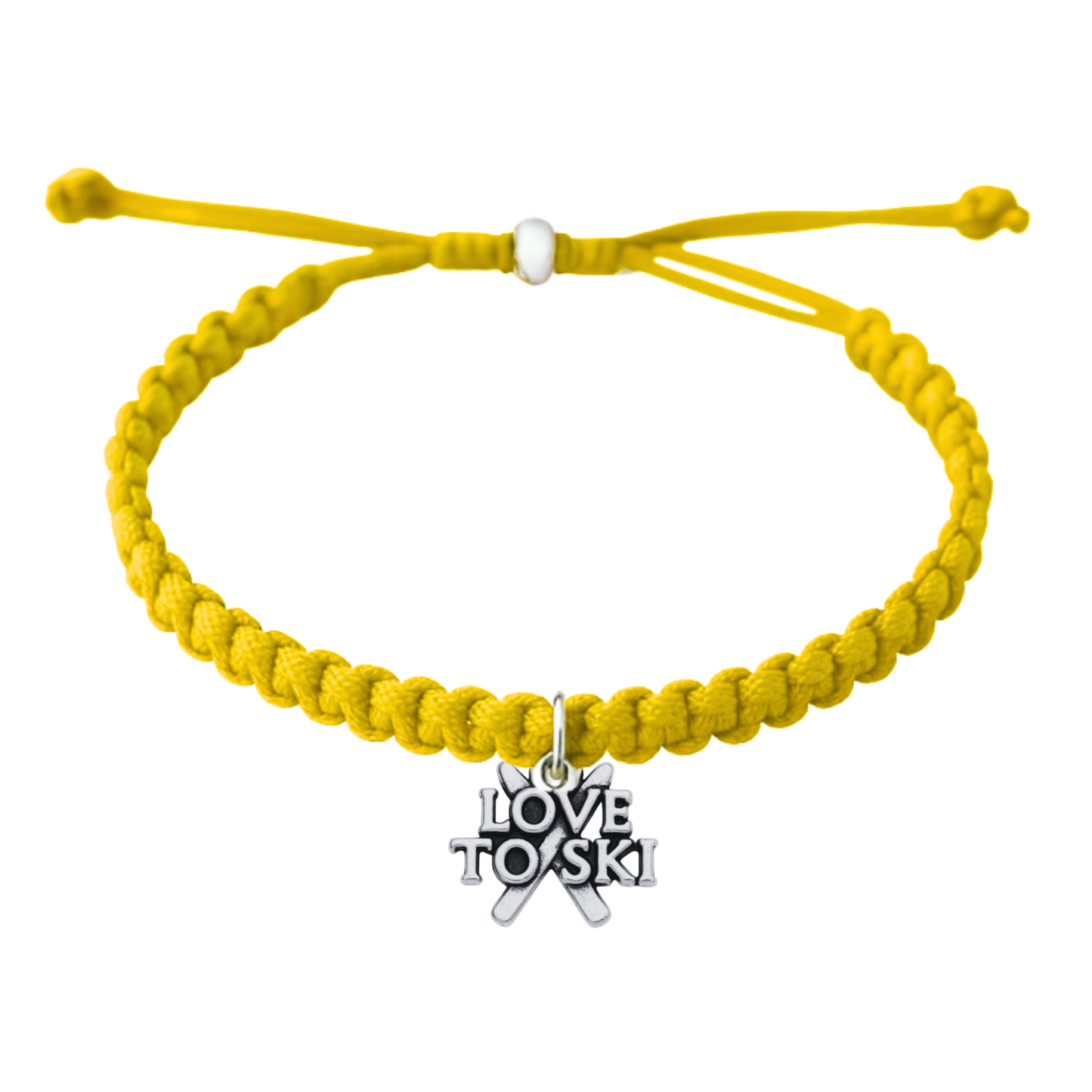 Ski Rope Bracelet – Adjustable Macramé Ski Charm Bracelet | Pick Color