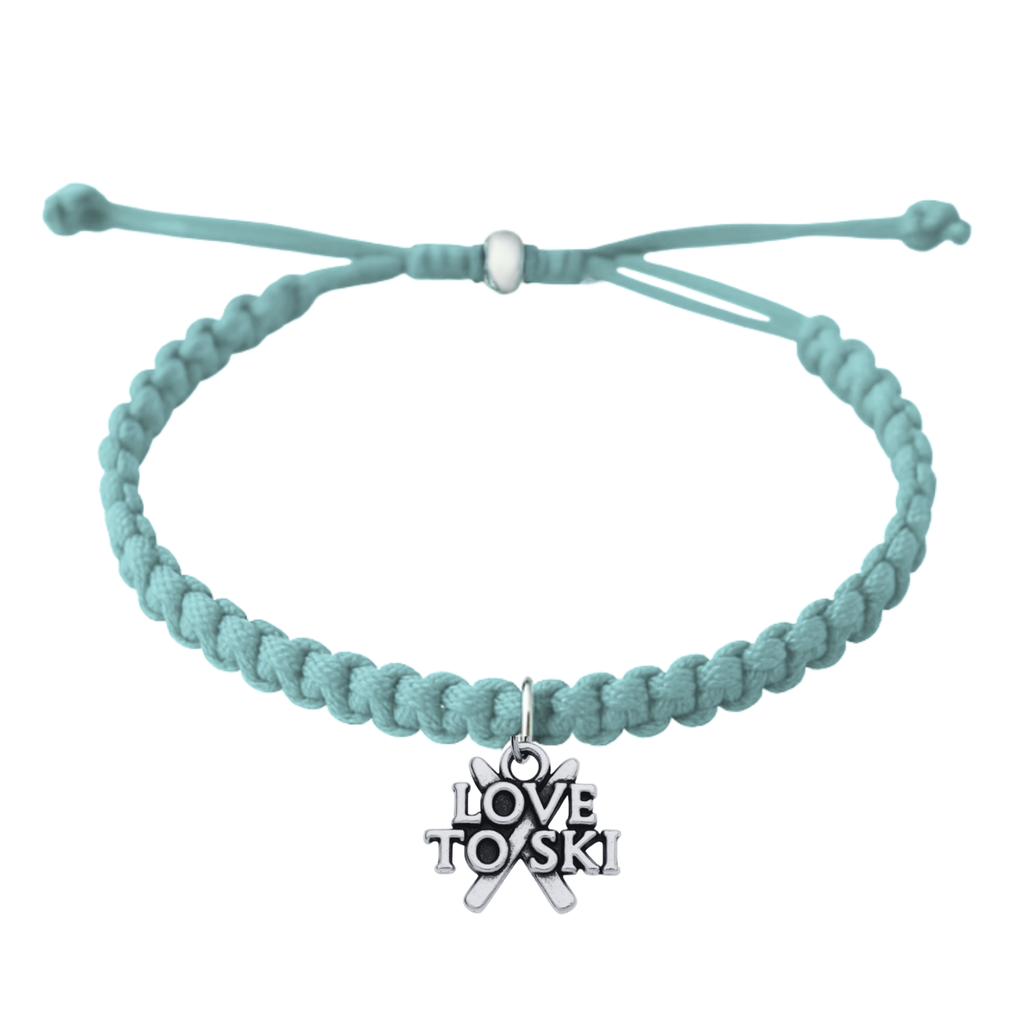 Ski Rope Bracelet – Adjustable Macramé Ski Charm Bracelet | Pick Color