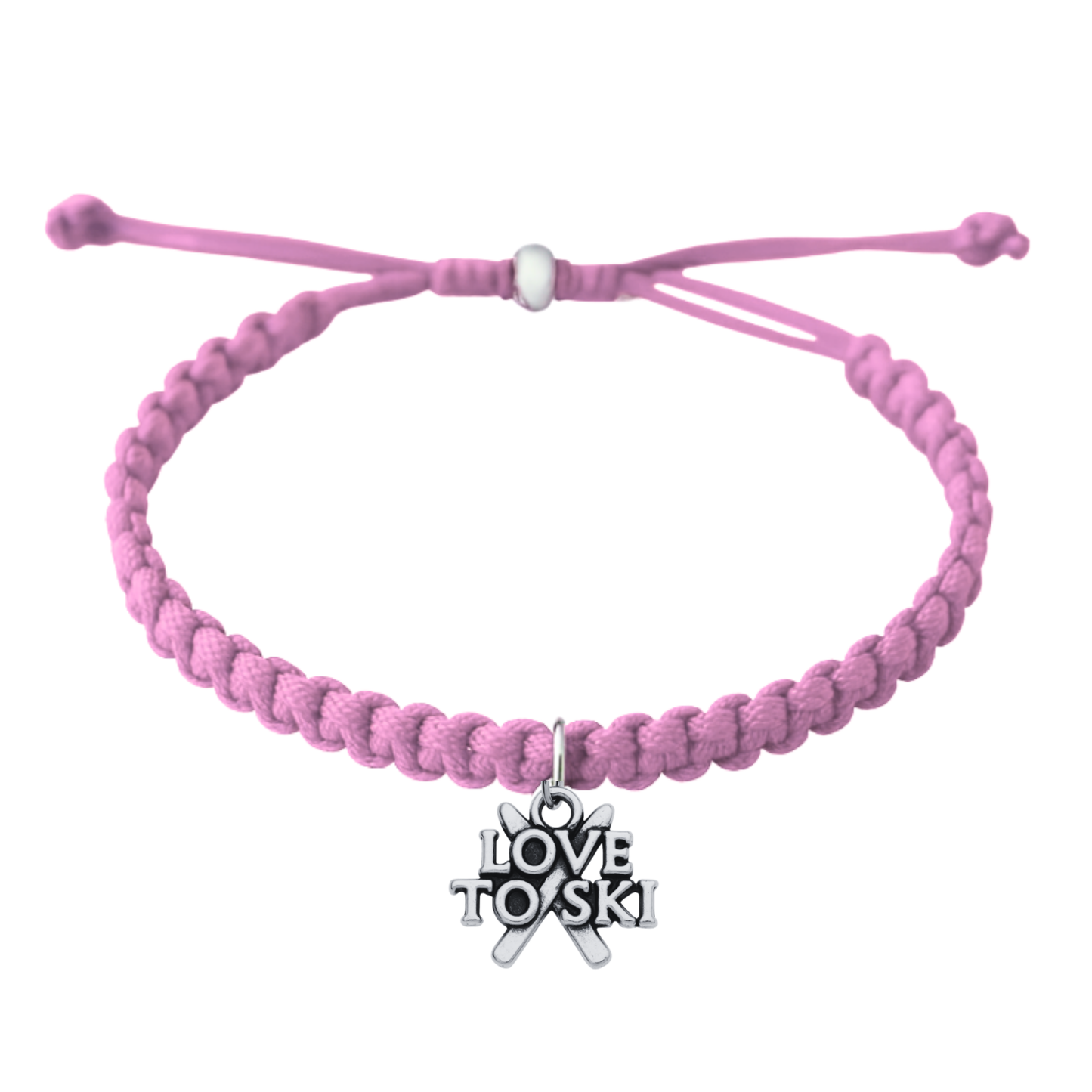 Ski Rope Bracelet – Adjustable Macramé Ski Charm Bracelet | Pick Color