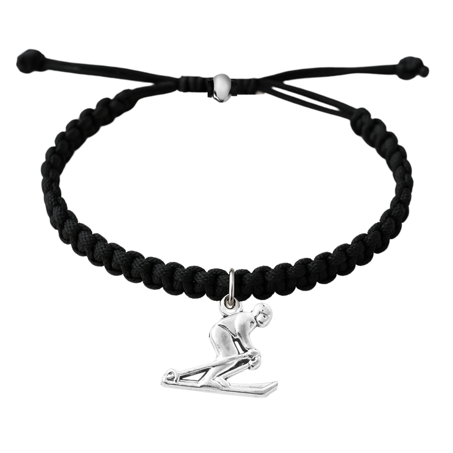Skier Rope Bracelet – Adjustable Macramé Ski Charm Bracelet | Pick Color