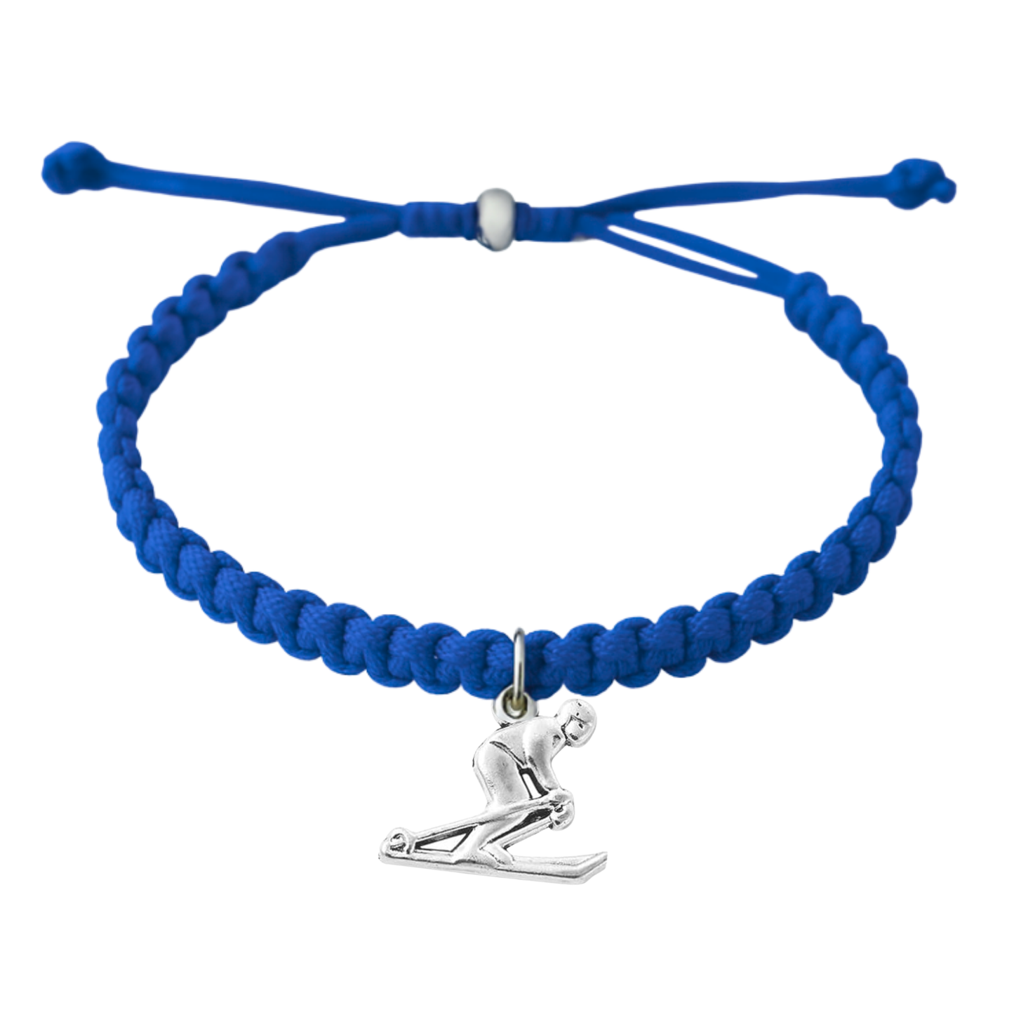 Skier Rope Bracelet – Adjustable Macramé Ski Charm Bracelet | Pick Color