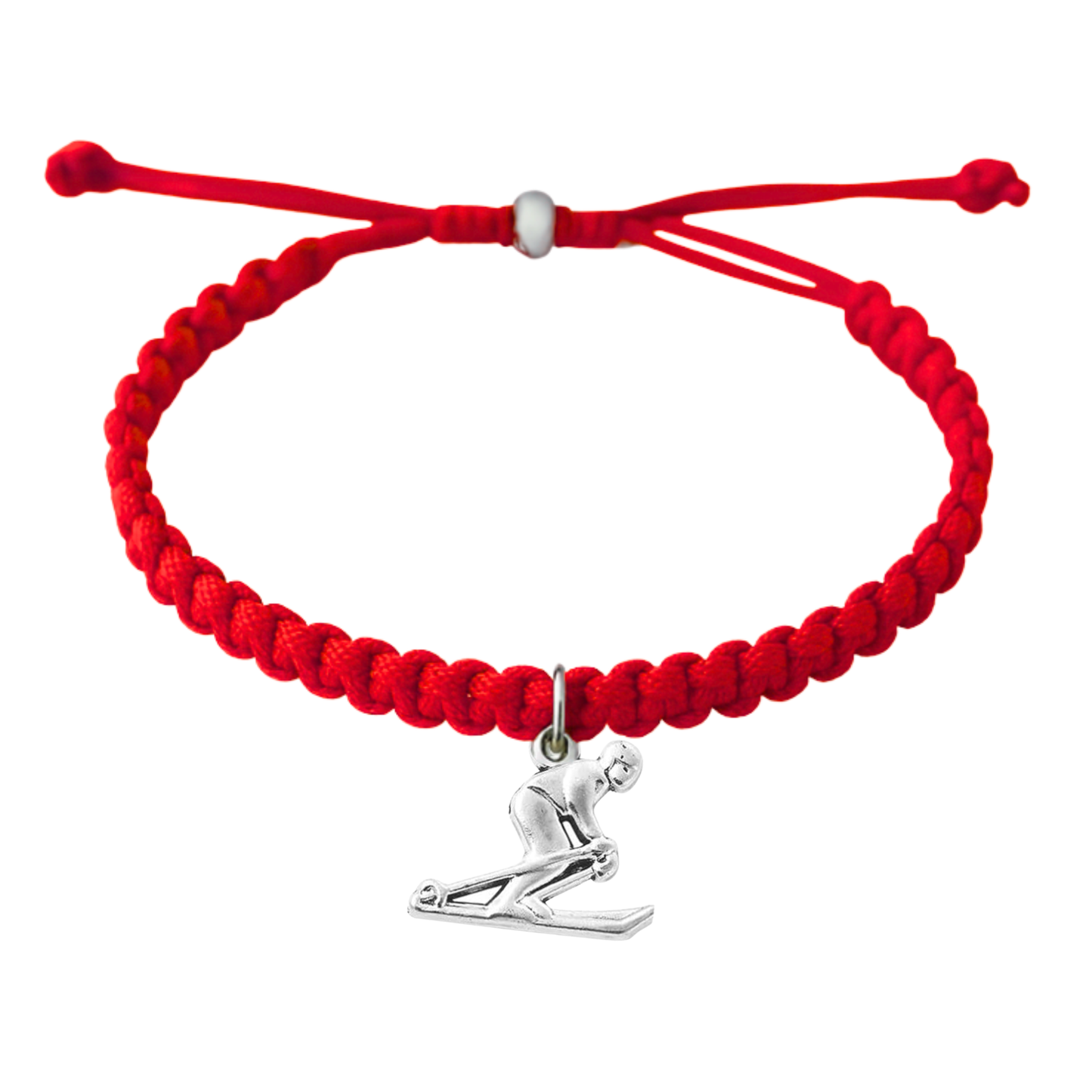 Skier Rope Bracelet – Adjustable Macramé Ski Charm Bracelet | Pick Color