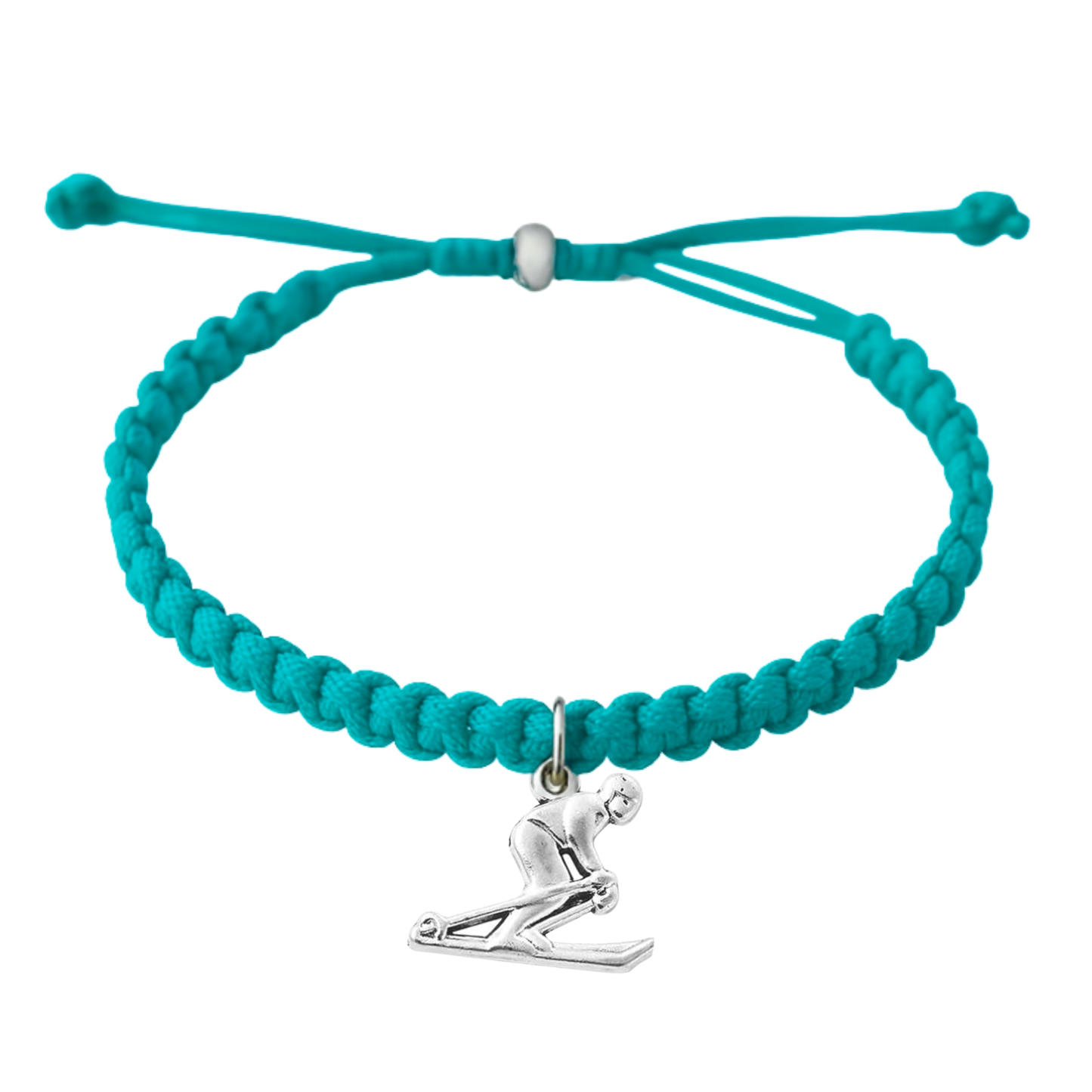Skier Rope Bracelet – Adjustable Macramé Ski Charm Bracelet | Pick Color