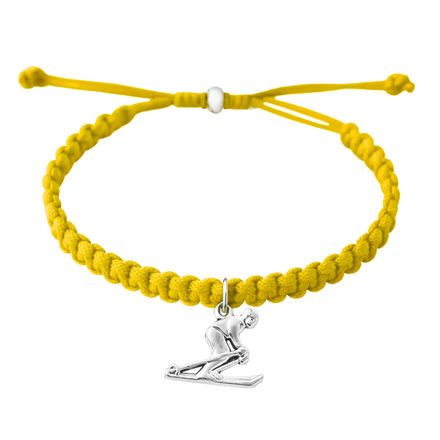 Skier Rope Bracelet – Adjustable Macramé Ski Charm Bracelet | Pick Color