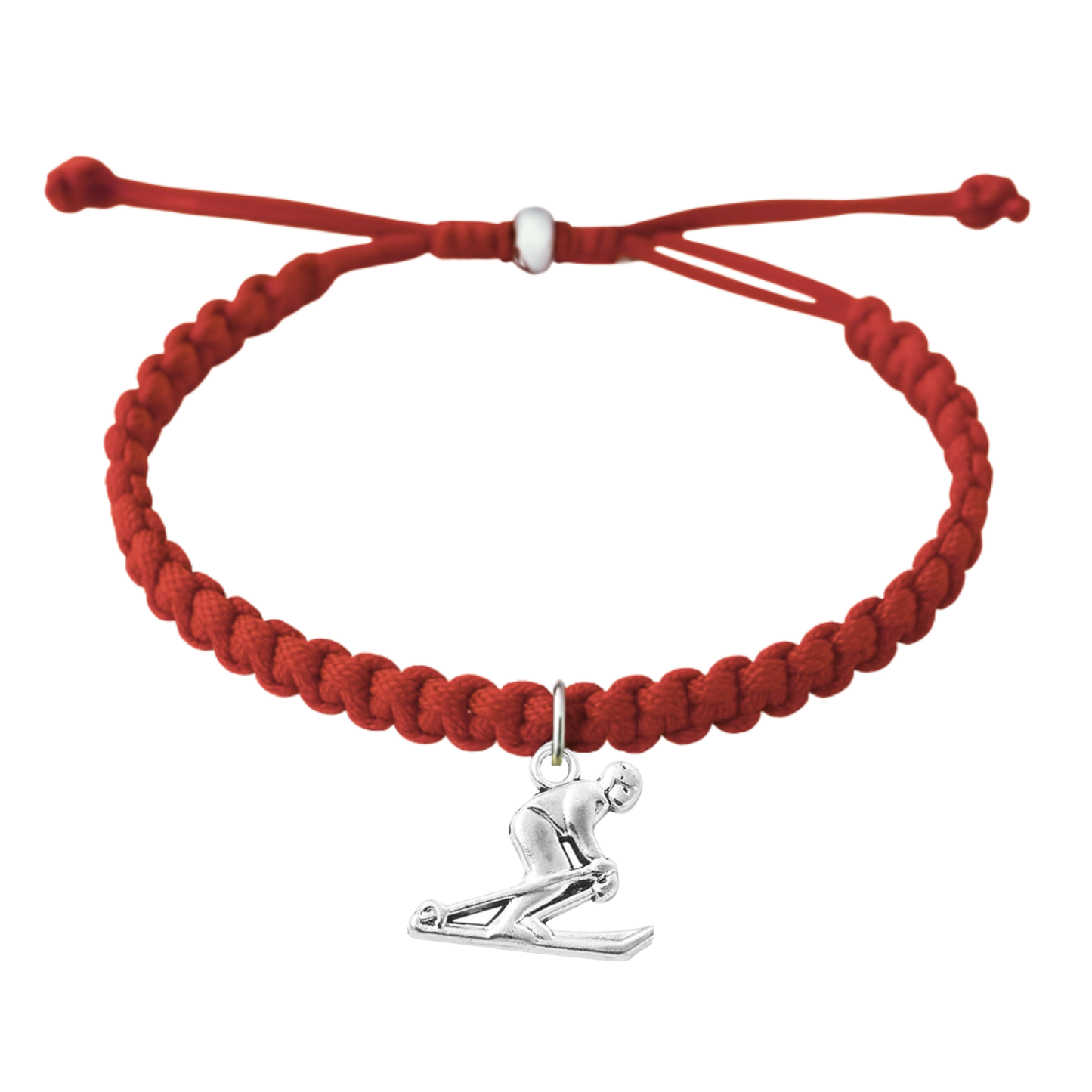 Skier Rope Bracelet – Adjustable Macramé Ski Charm Bracelet | Pick Color