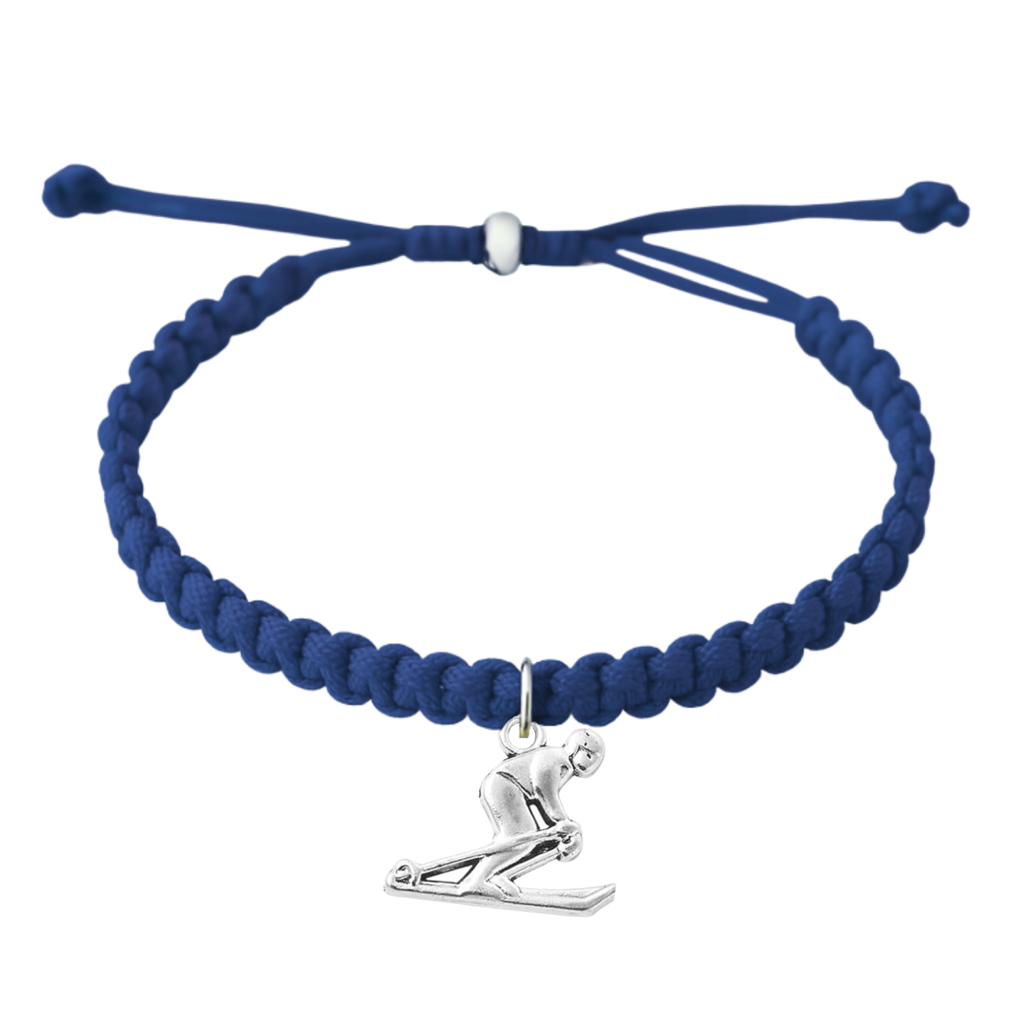Skier Rope Bracelet – Adjustable Macramé Ski Charm Bracelet | Pick Color
