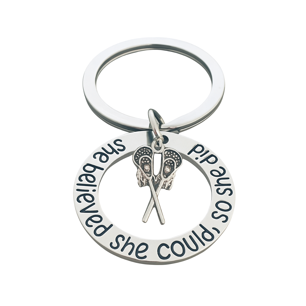 Lacrosse Keychain- She Believed She Could So She Did