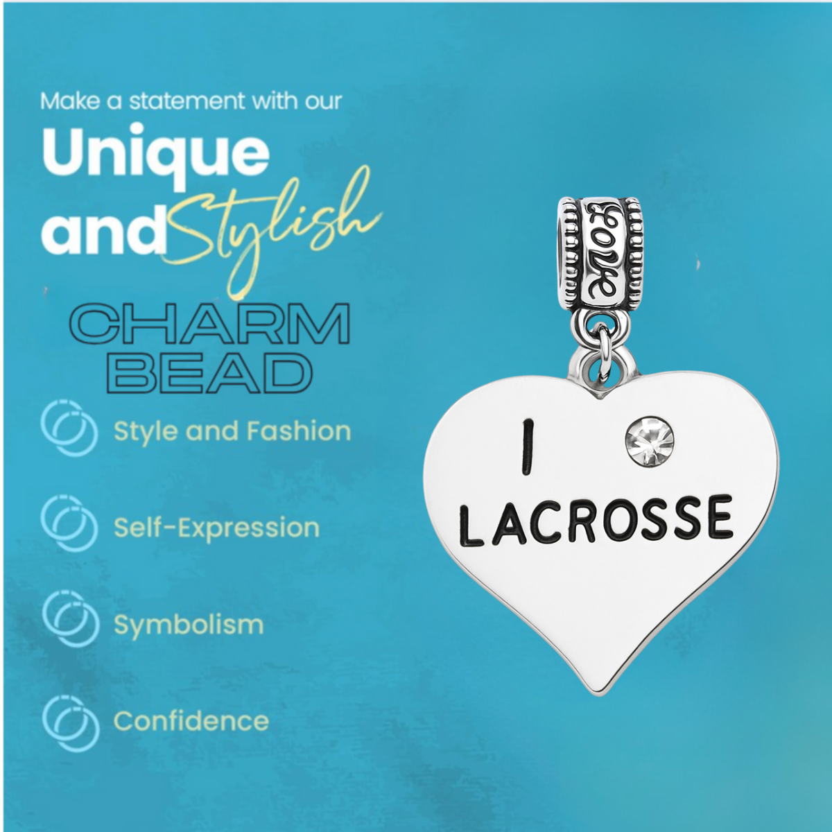 Lacrosse Charm Bead - Pick Style