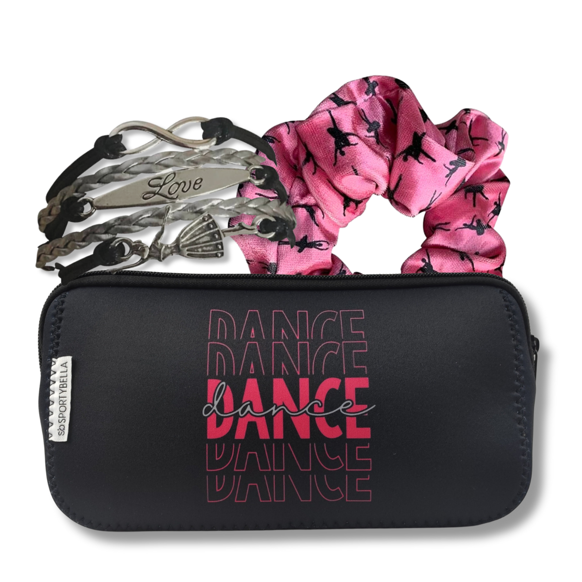 Dance Cosmetic Bag Scrunchie Gift Bundle