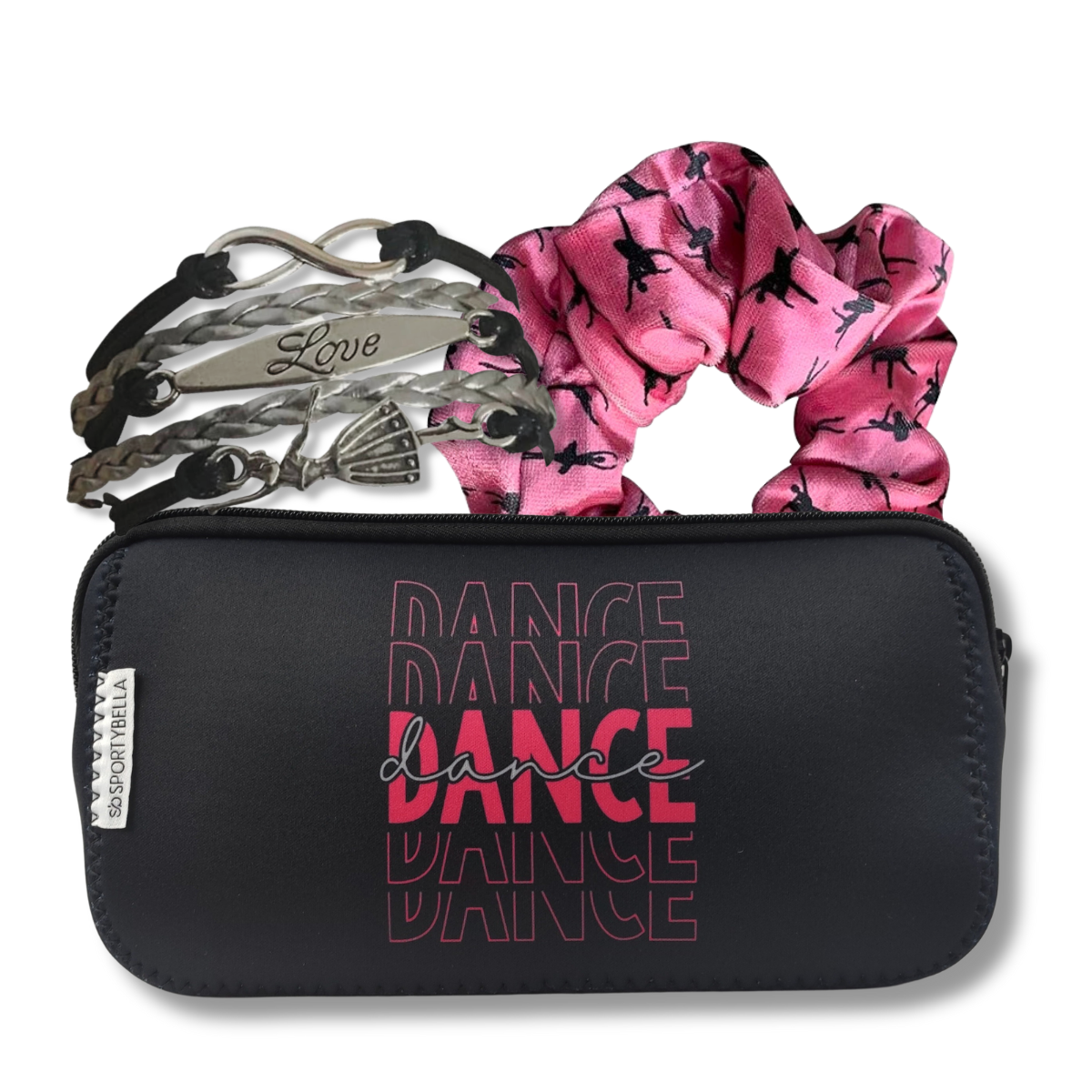 Dance Cosmetic Bag & Scrunchie Gift Bundle