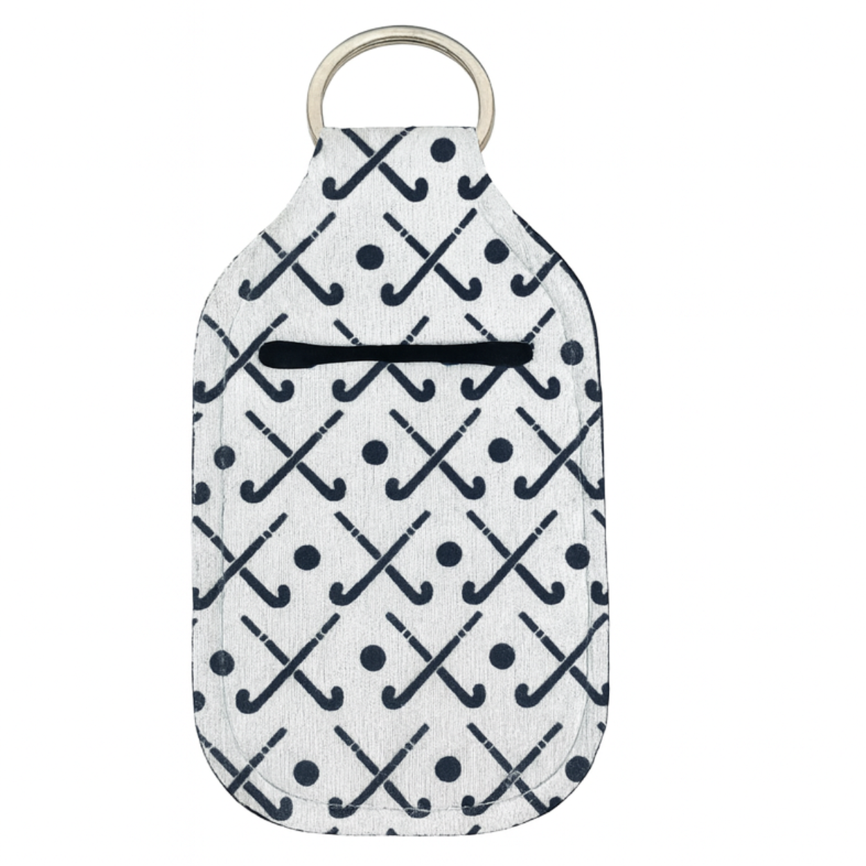 Field Hockey Hand Sanitizer Holder Clip On Keychain