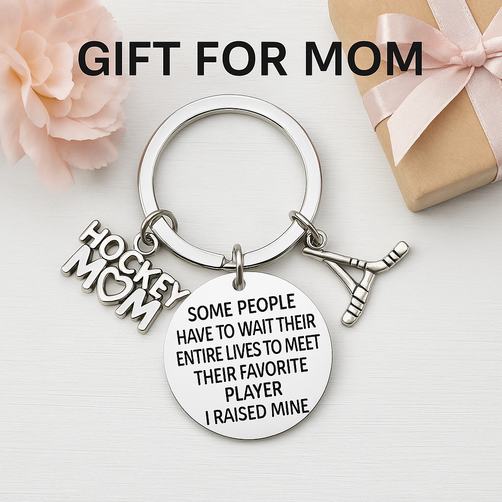 Ice Hockey Mom Keychain- Some People Have to Wait Their Entire Lives to Meet Their Favorite Player, I Raised Mine