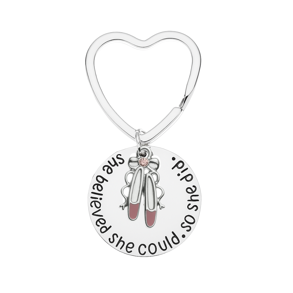 Ballet Dance Keychain - She Believed She Could So She Did