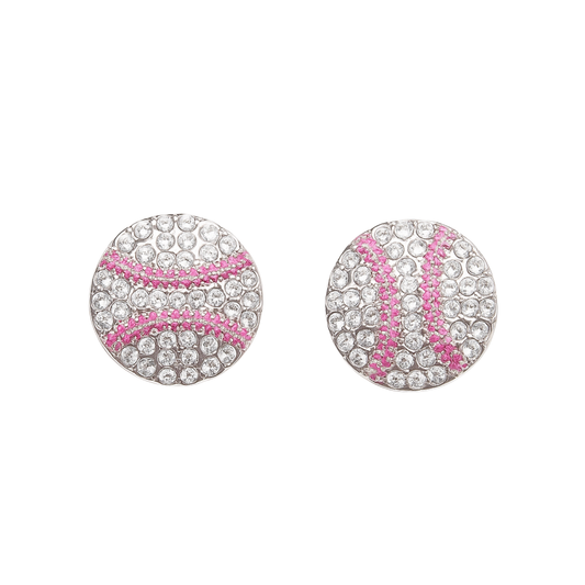 Baseball Rhinestone Earrings