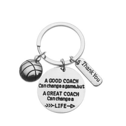 Basketball Coach Keychain with Inpirational Charms
