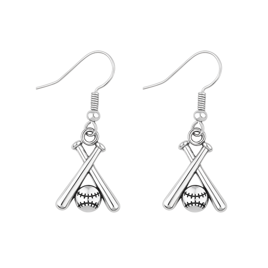 Bat & Ball Softball - Baseball Earrings