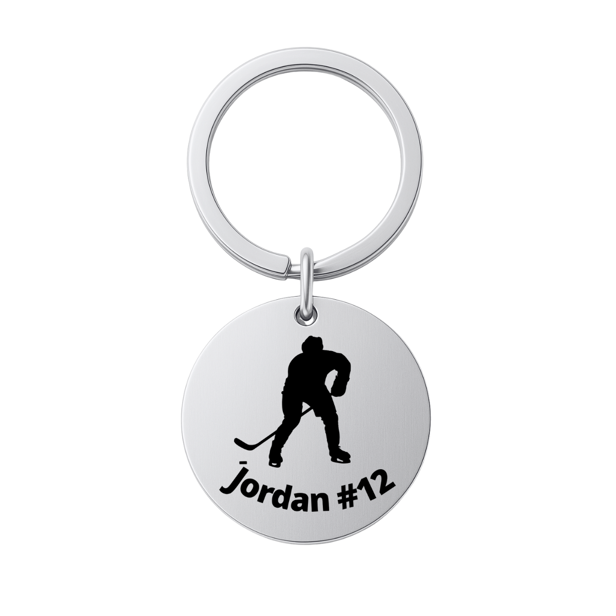 Boys Personalized Ice Hockey Keychain
