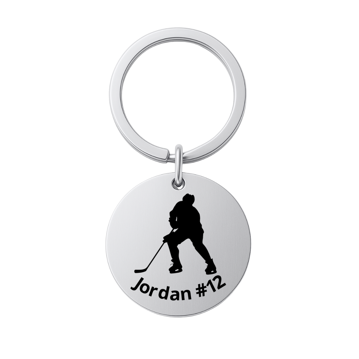 Boys Personalized Ice Hockey Keychain
