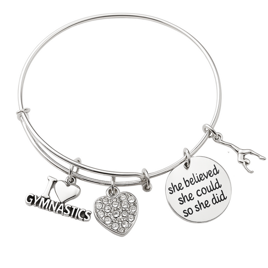 Gymnastics She Believed She Could So She Did Bangle Bracelet