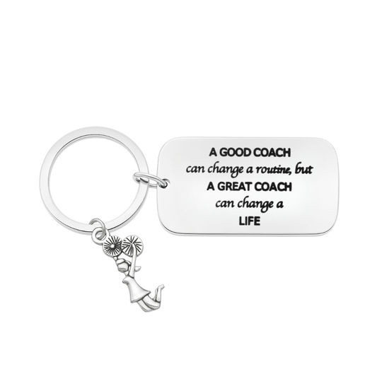 Cheer Coach Keychain - A Good Coach Can Change Routine