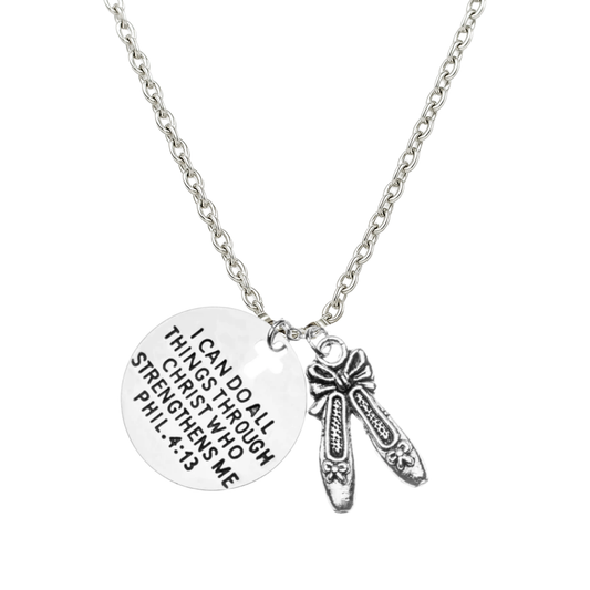 Dance Christian I Can Do All Things Through Christ Who Strengthens Me Necklace