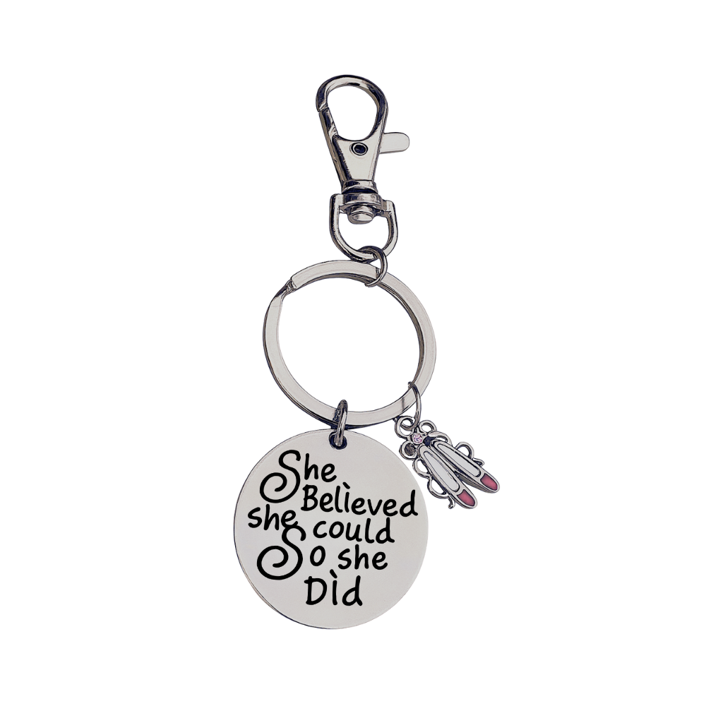 Dance Zipper Pull Keychain - She Believed She Could So She Did