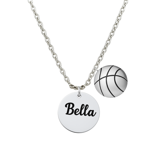 Engraved Basketball Name Necklace