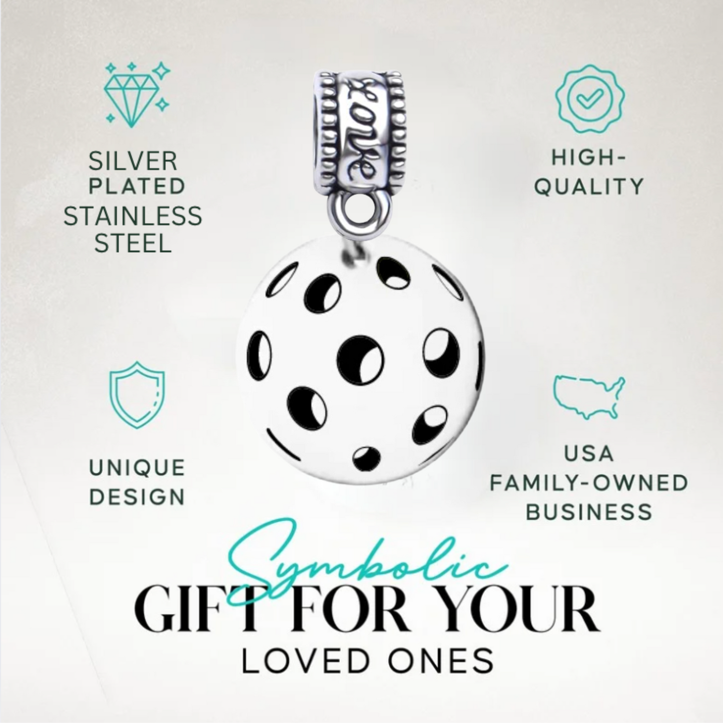 Pickleball Charm Bead - Pick Style