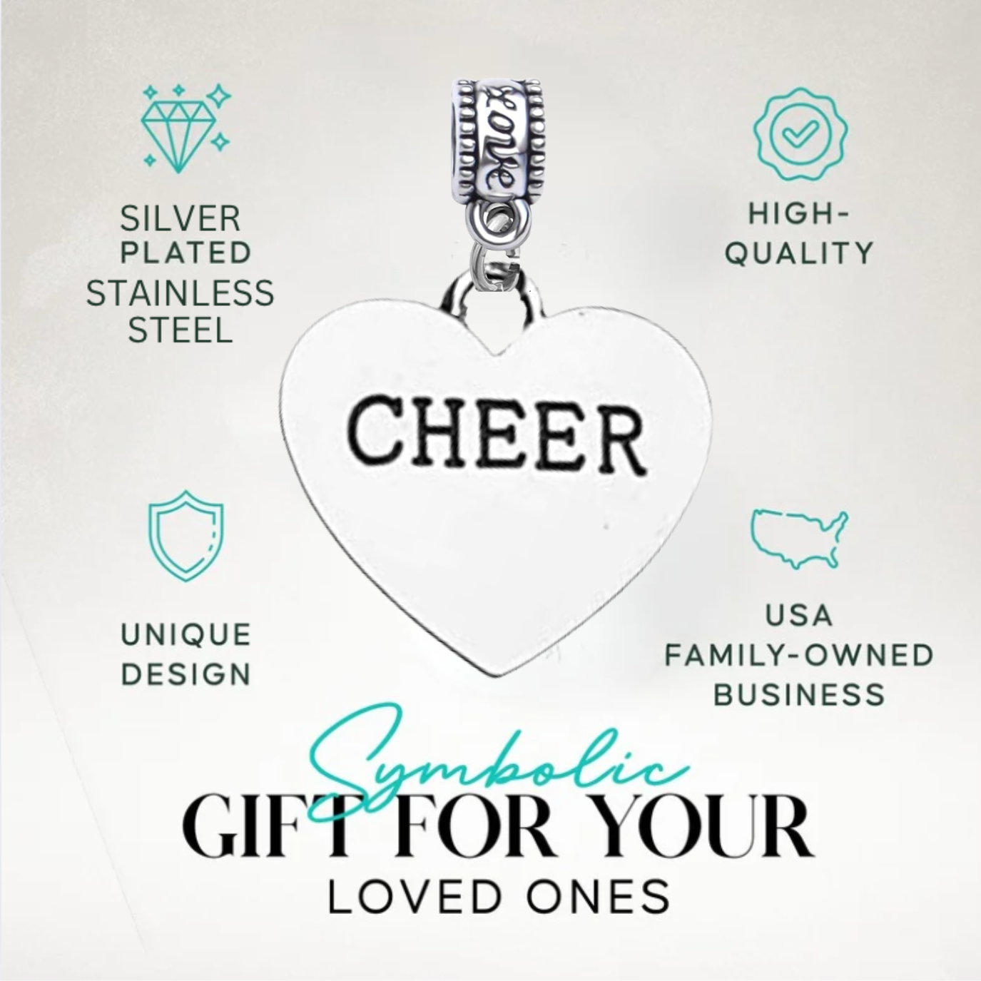 Cheer Charm Bead - Pick Style