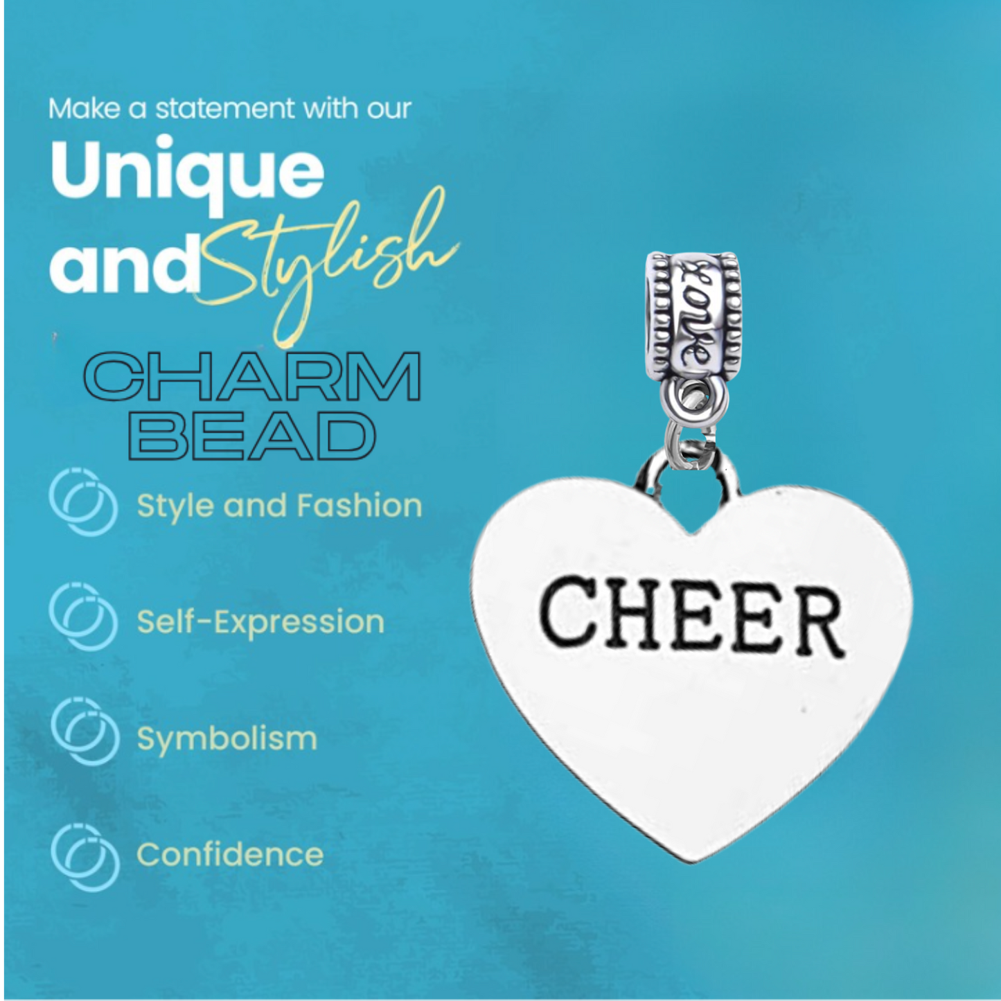 Cheer Charm Bead - Pick Style