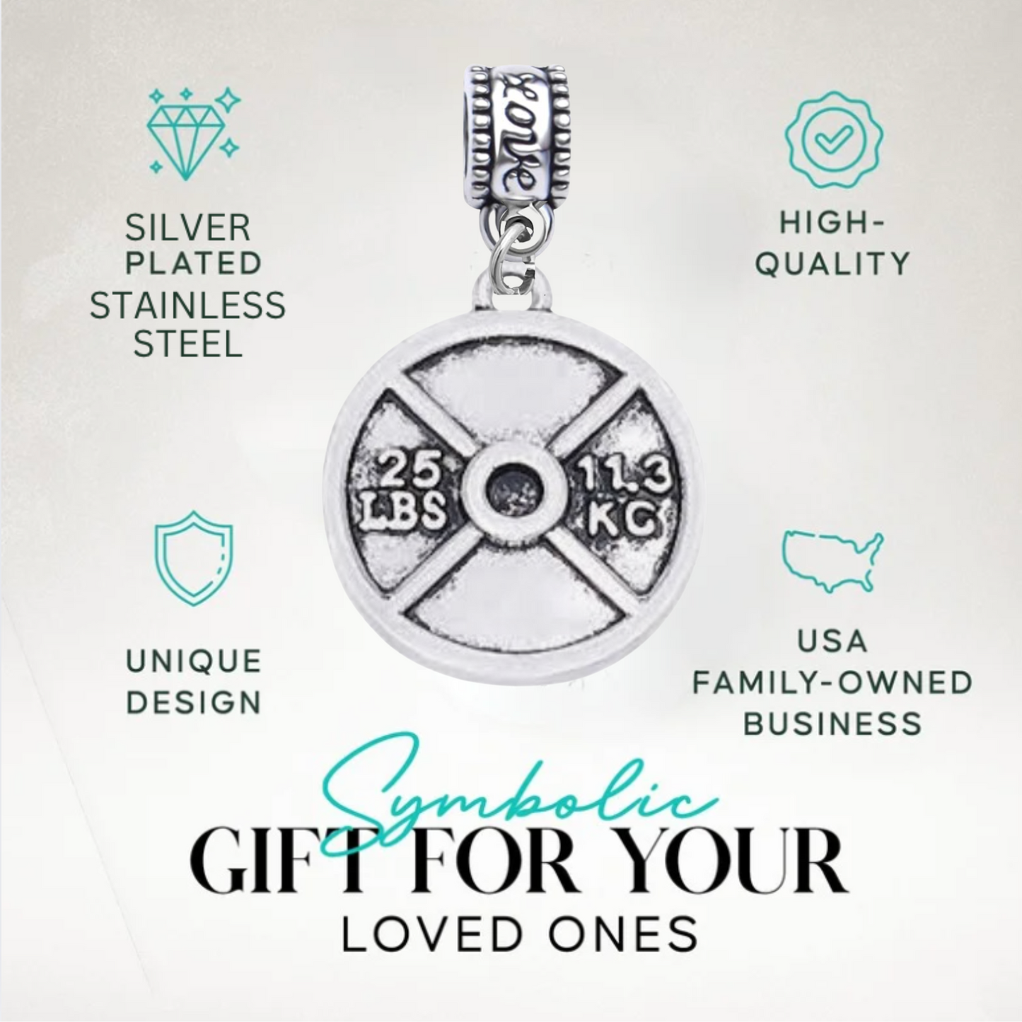 Weight lift Charm Bead - Pick Style