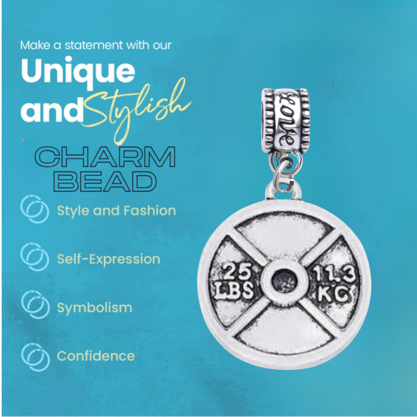 Weight lift Charm Bead - Pick Style