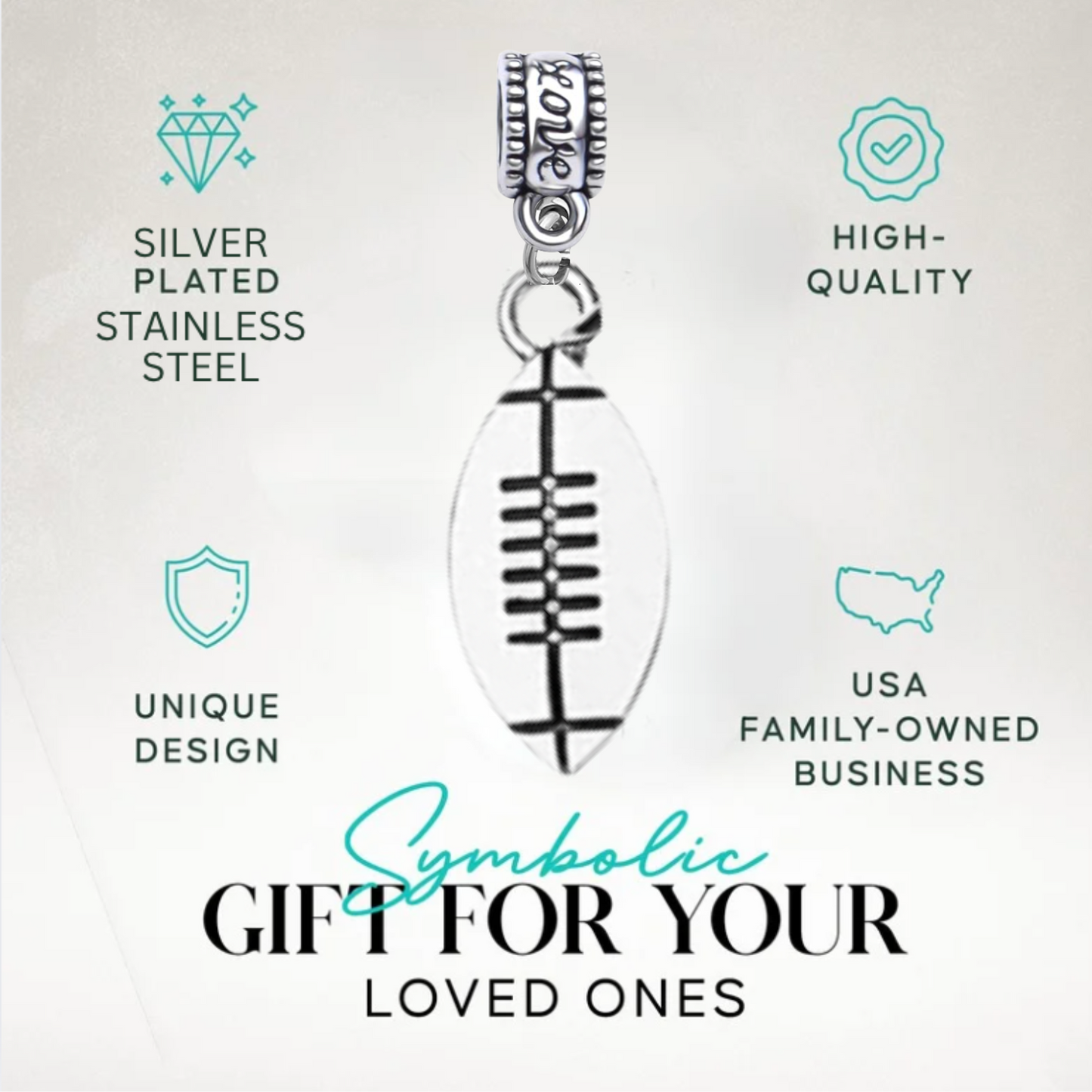 Football Charm Bead - Pick Style