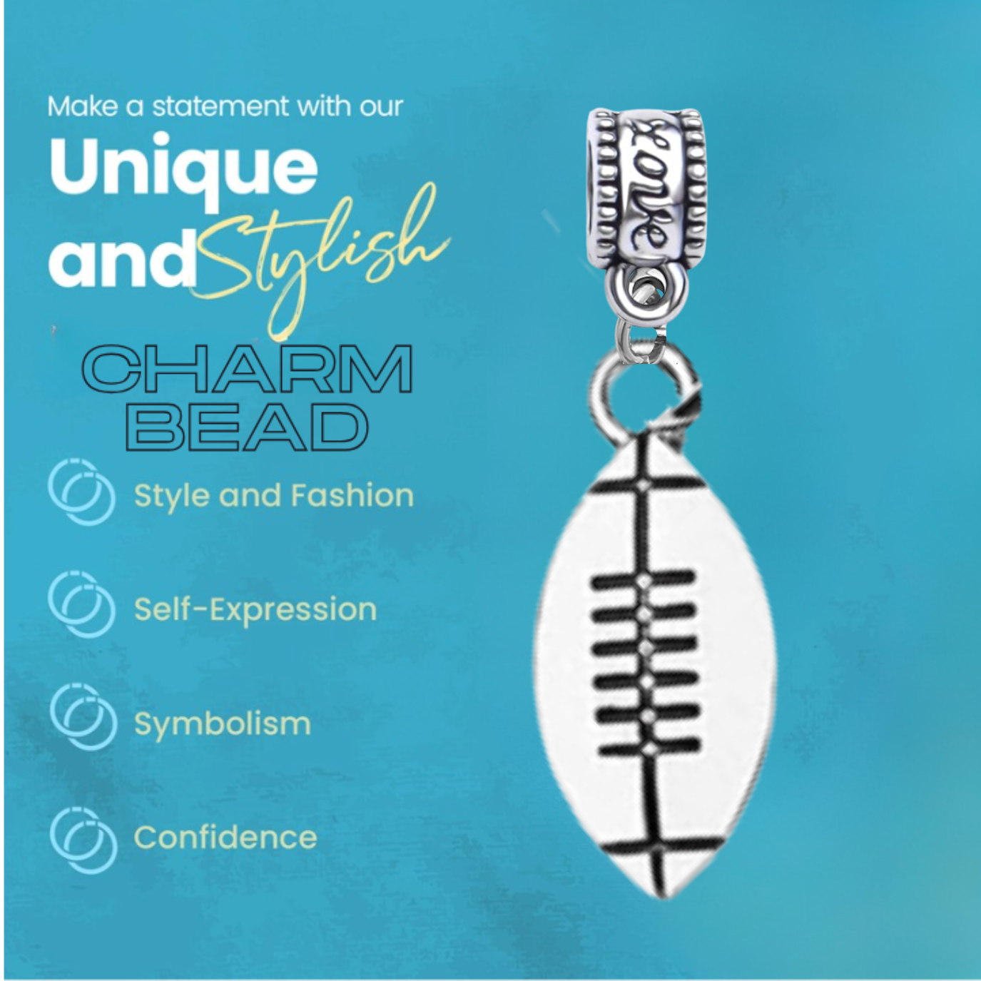 Football Charm Bead - Pick Style