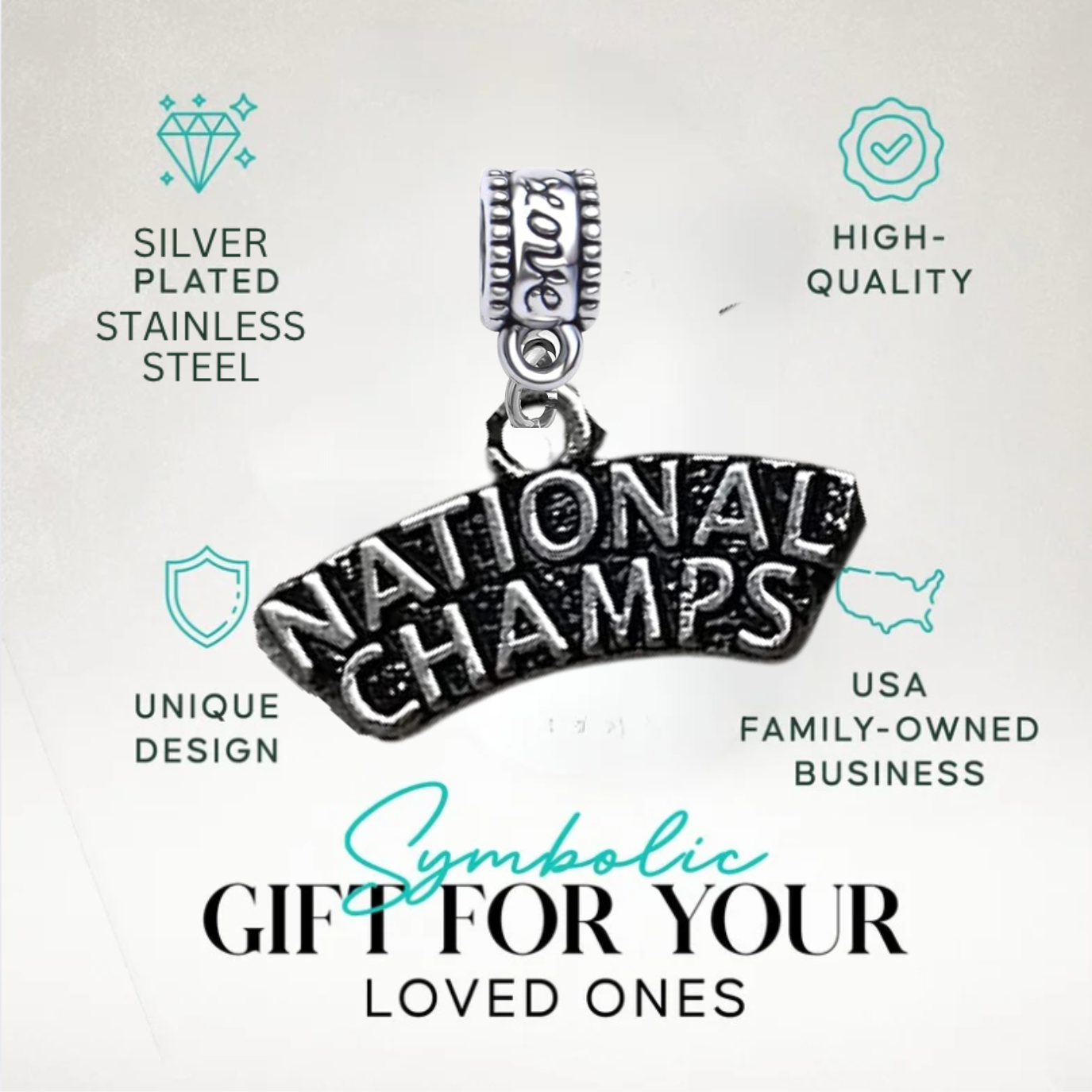 National Champions Charm Bead - Pick Style