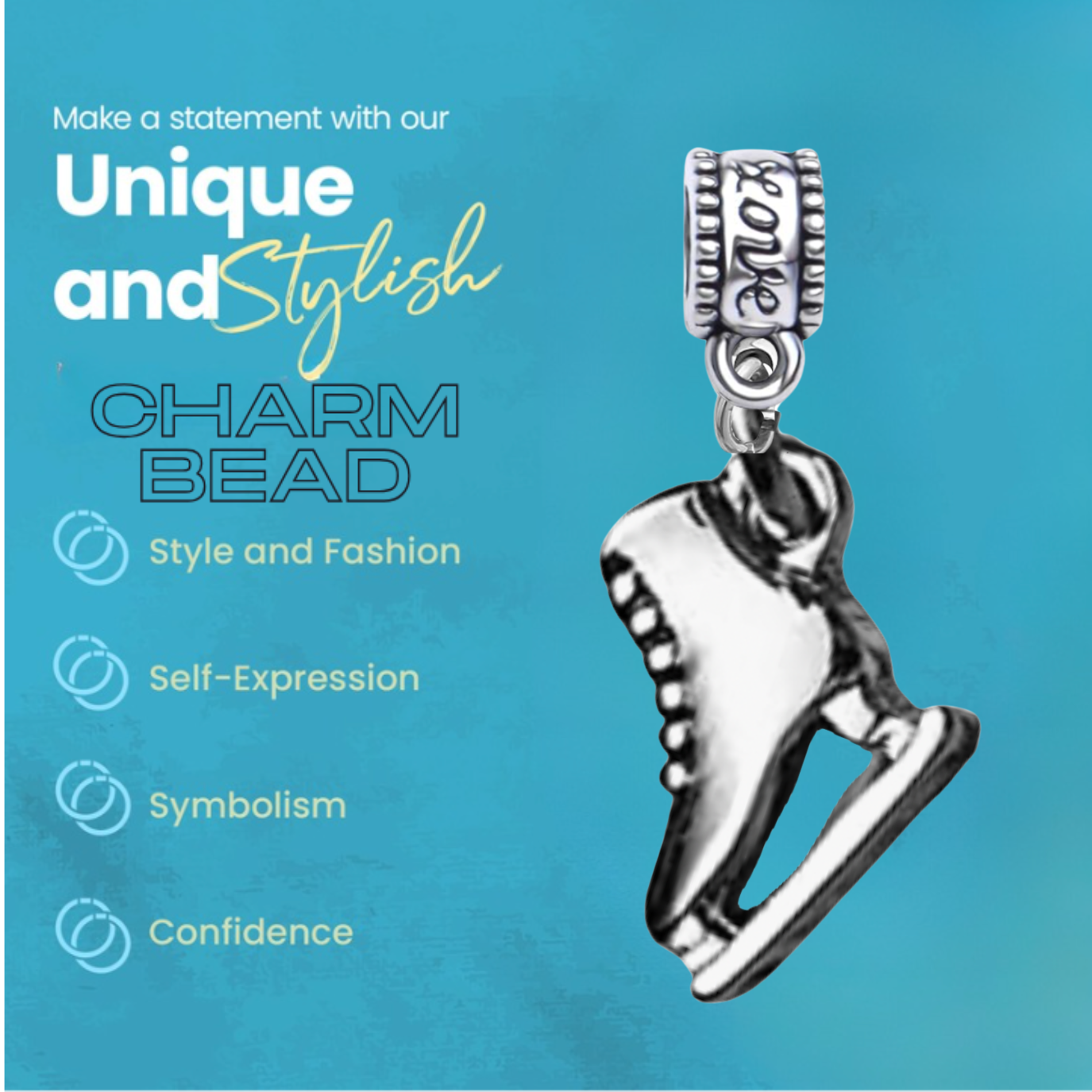 Figure Skate Charm Bead - Pick Style