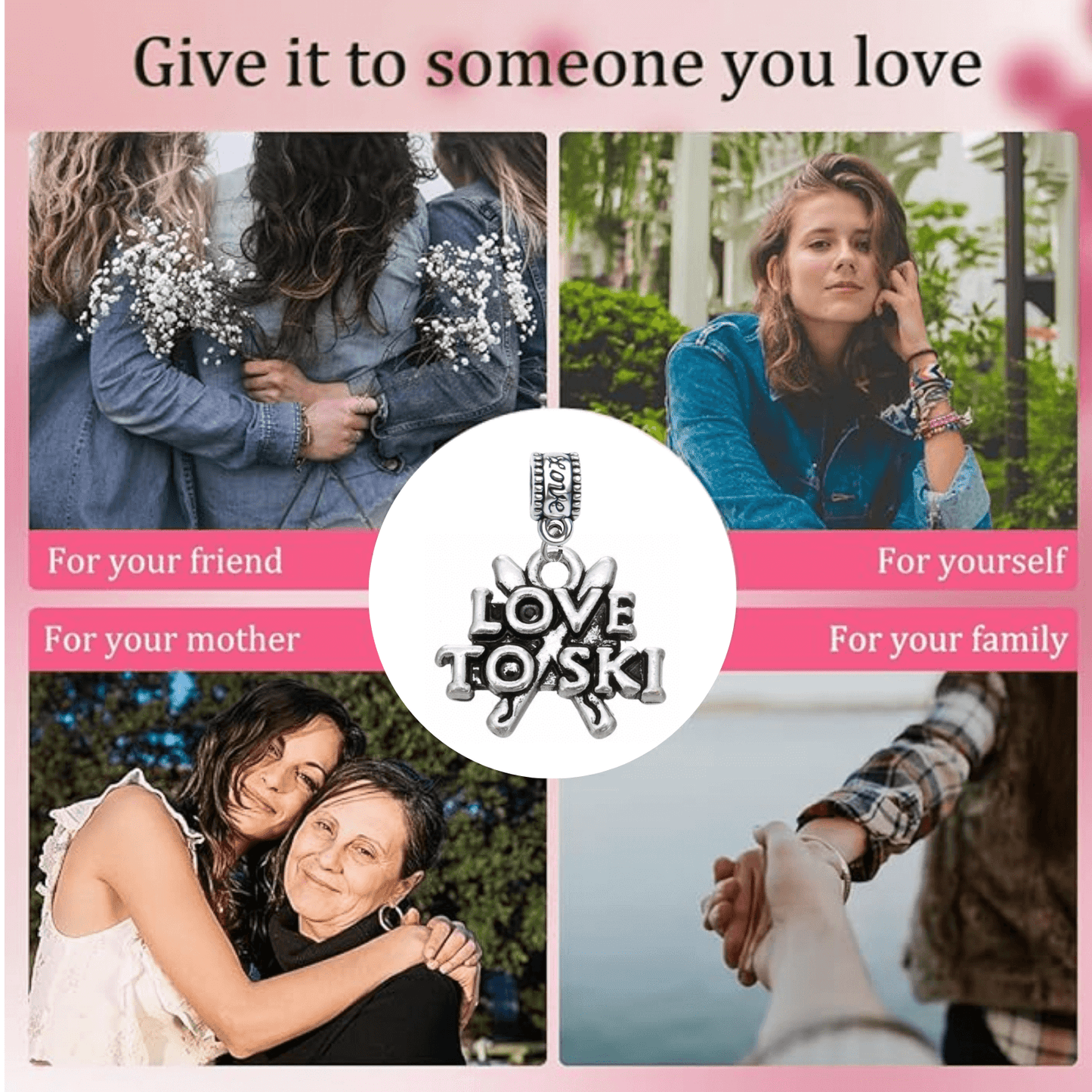 Love Ski Charm Bead - Pick Style